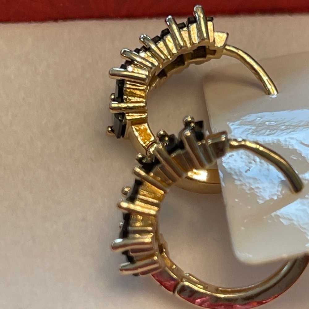 Black 14K Gold Plated Earrings - Picture 6 of 8